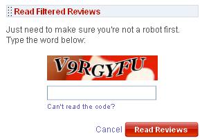 Filtered Review Captcha