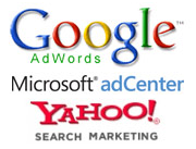 Google Adwords Yahoo Search Marketing Microsoft adCenter Logos