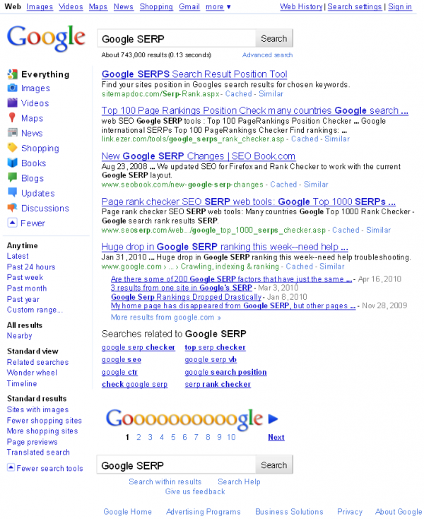 New Google Search Engine Results Pages Layout
