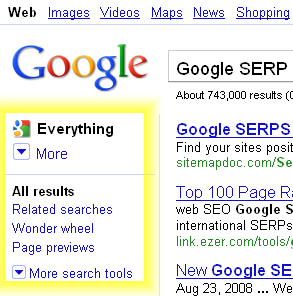 Google New SERPs Navigation