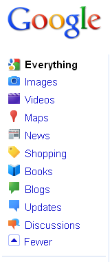 Google Search Options Navigation
