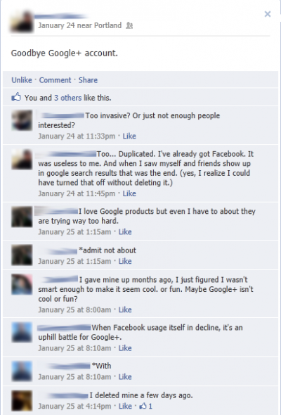 Google+ and Facebook