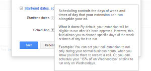 Google AdWords Ad Extension Structured Snippets Scheduling note