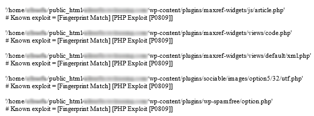 Host Scan for PHP Exploits in WordPress