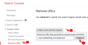Remove Spam URLs with Google Search Console
