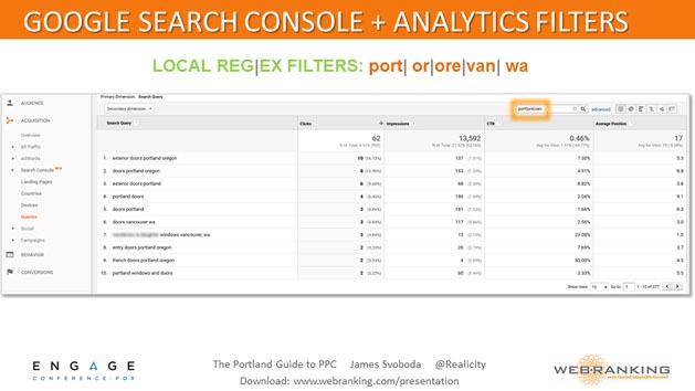 Google Search Console & Analytics Filters