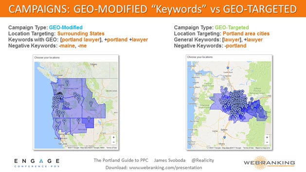 Campaigns - Geo-Modified Keywords vs Geo-Targeted