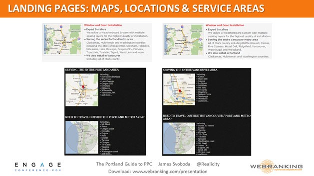 Landing Pages: Maps, Locations & Service Areas